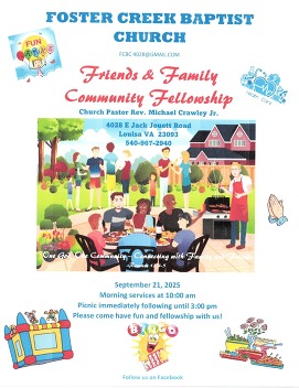 Foster Creek Baptist Church Health Fair flyer.