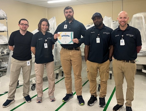 Henrico Doctors' Hospital Cleaning Tech Team being celebrated by Infection Prevention for all their hard work and collaboration with the IP team