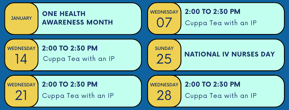 January 2026 Calendar of Events for VIPTA