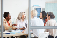 Women at table having a meeting