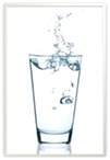 Glass of water with frame border