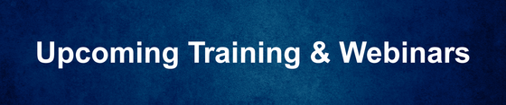 Upcoming Training & Webinars banner