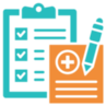 Health clipboard & screening tool icon