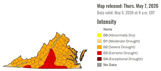 2026_05_07 Drought Map Virginia