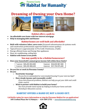 Fluvanna County Habitat for Humanity flyer