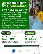 The Women's Initiative Mental Health Counseling Flyer