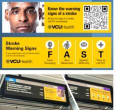VCUHealth ad explaining the signs of stroke