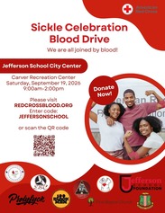 Sickle Celebration Blood Drive flyer