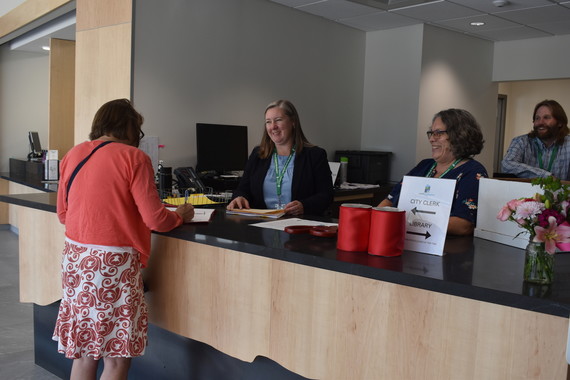 Jessie Baker, Martha Lyons, and Andrew Bolduc - Welcome Center - Grand Opening City Hall