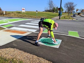 Allen Road painting on crosswalks