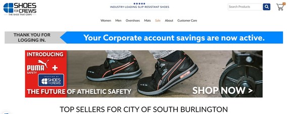 Shoes for Crews - website