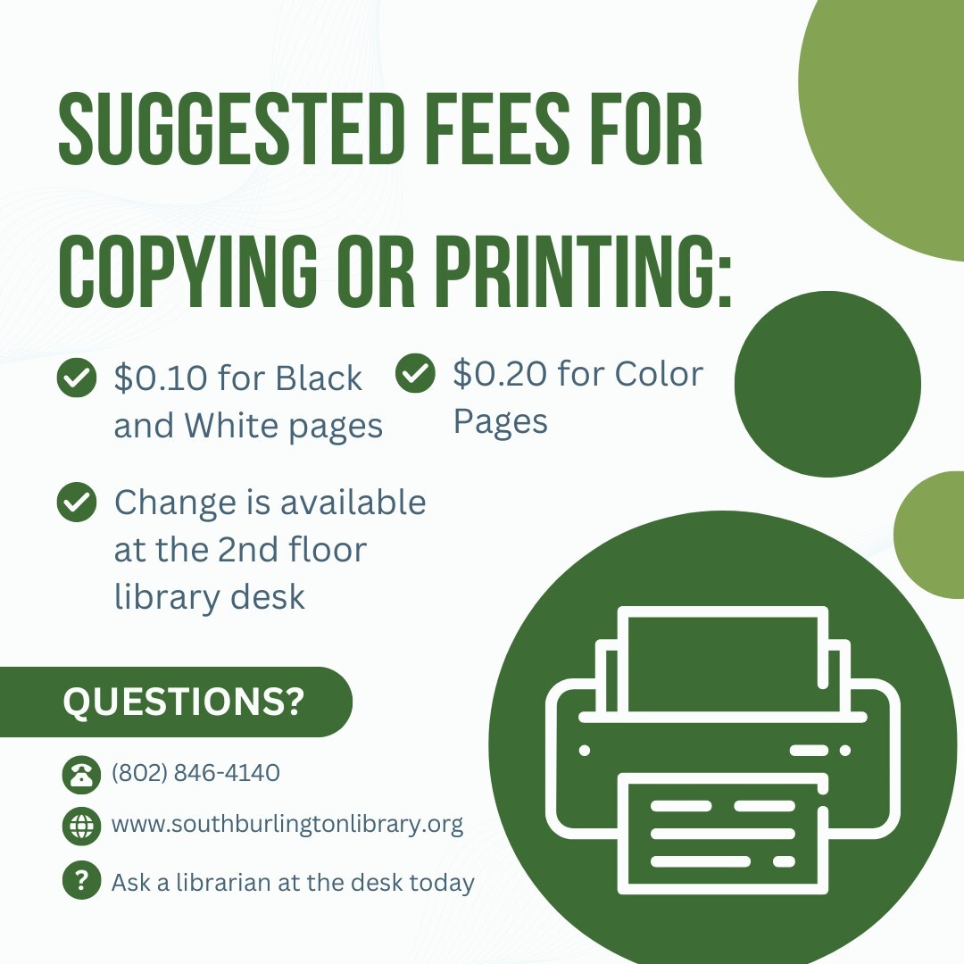 Suggested Fees For Copying or Printing
