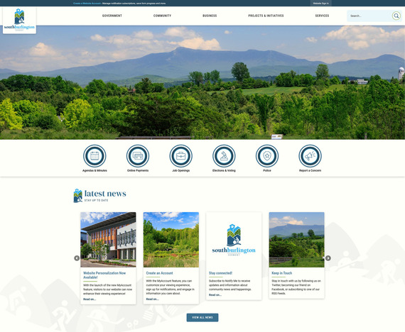 Preview of new South Burlington website