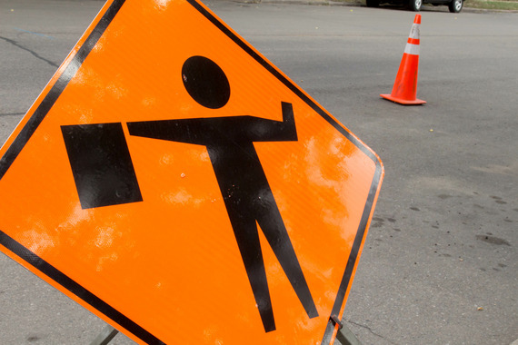Traffic control flagger sign