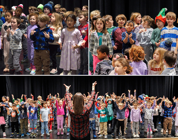 Collage of student concert in City Hall Auditorium