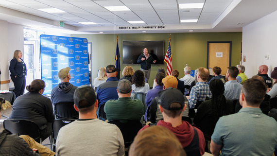City staff gather to celebrate Shawn Burke