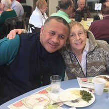 Seniors eating lunch