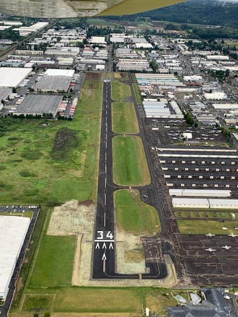 Picture of airport runway showing new expanded section