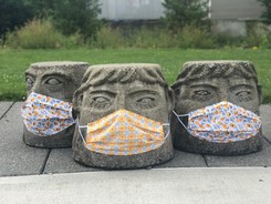 public art with masks