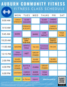 fitness schedule - summer22