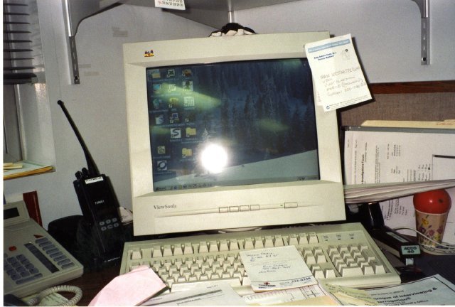 Fire Department watch room computer in 2001