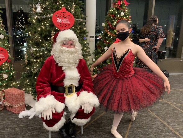 Auburn Symphony Orchestra ballerina and santa