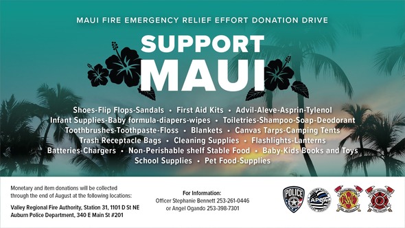 MAUI FIRE EMERGENCY RELIEF EFFORT DONATION DRIVE SUPPORT MAUI