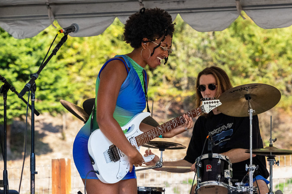 a band playing at Hops and Crops