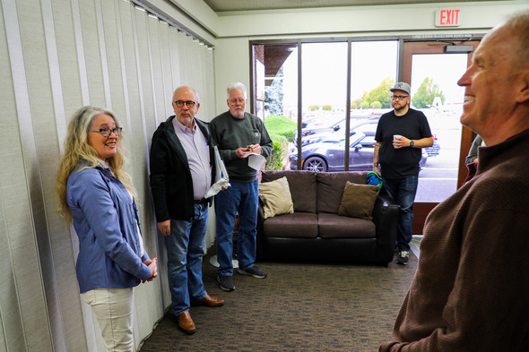 Students and instructors at the Auburn Municipal Airport 