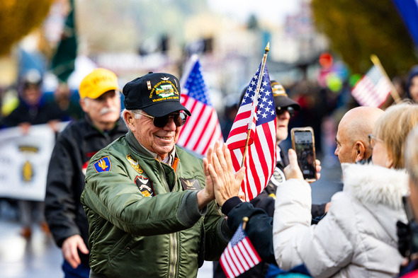A man at Veterans Parade