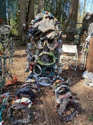 Tree branch turned into art 