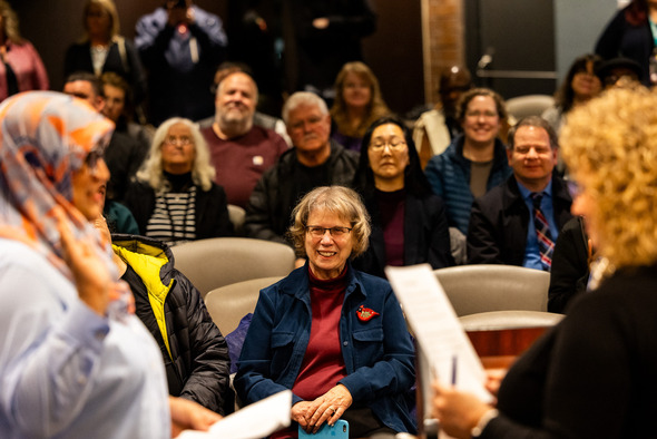 A crowd at the swearing in ceremony Tuesday
