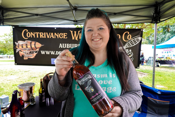 Amanda Walters, co-owner of Contrivance Wine & Mead and vendor at the Auburn Farmers Market at Les Gove Park