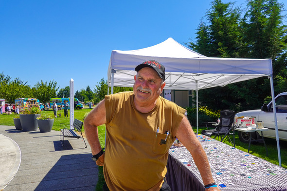 Rocky, owner of Border's Jewelry at the Auburn Farmers Market in Les Gove Park