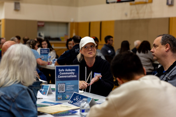 A crowd shot at Safe Auburn: Community Conversations