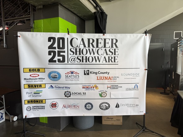 A sign saying career showcase 