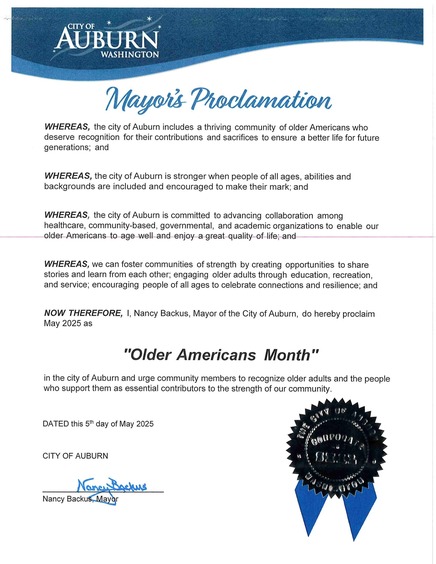 A proclamation for Older Americans Month, with the details explained in the post