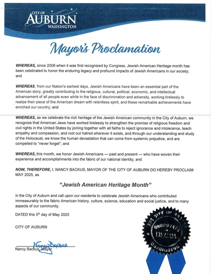 A proclamation for Jewish American Heritage Month, with the text explained in the post