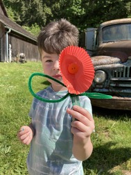 Mary Olson Farm_cute boy and craft