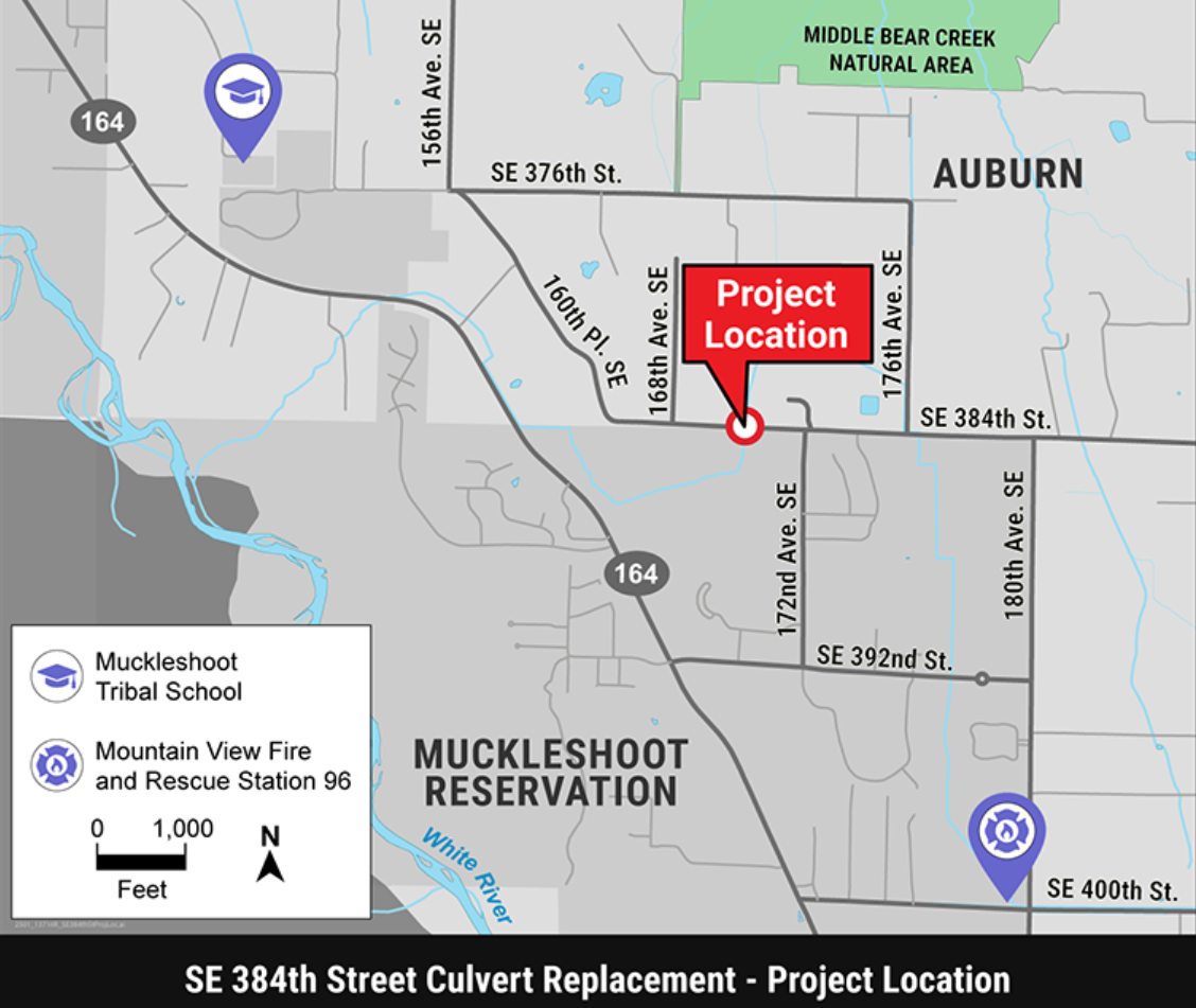 a map of project area and road closures 