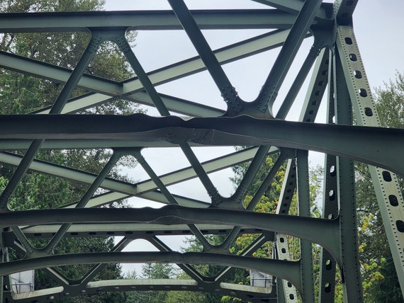 A bridge with some bent metal 