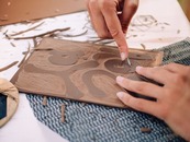 Beginner linocut printing