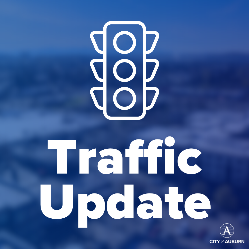 A graphic that says Traffic Update