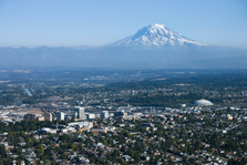 Mount Rainier over Tacoma, Washington