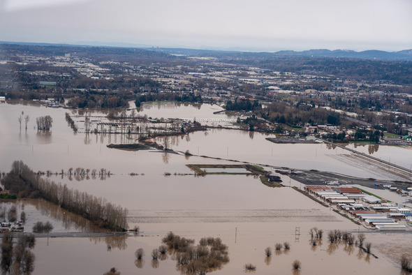 A valley flooded