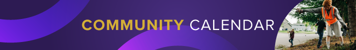 A graphic that says Community Calendar 
