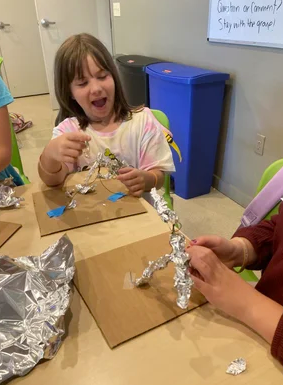 Kids making some arts and crafts 