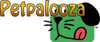 Petpalooza logo featuring playful text and a stylized green pet graphic.