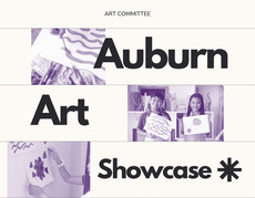 Cropped marketing graphic for the Auburn Art Showcase