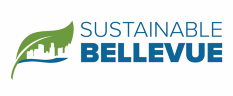 Sustainable Bellevue Logo with leaf and skyline